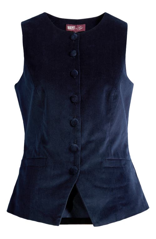 Wayf X Sara Walker Lee Velveteen Vest In Blue