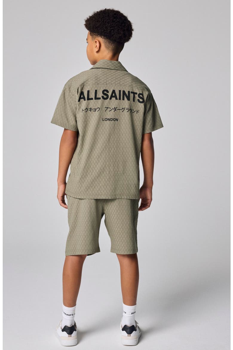 Kids' smALLSAINTS Underground 2-Piece Shirt & Shorts Set, Alternate, color, GREEN