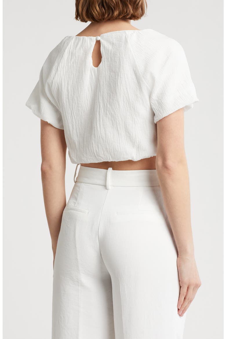 Anna Bubble Hem Crop Top, Alternate, color, GARDENIA