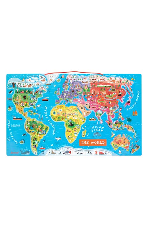 93-Piece Magnetic World Map