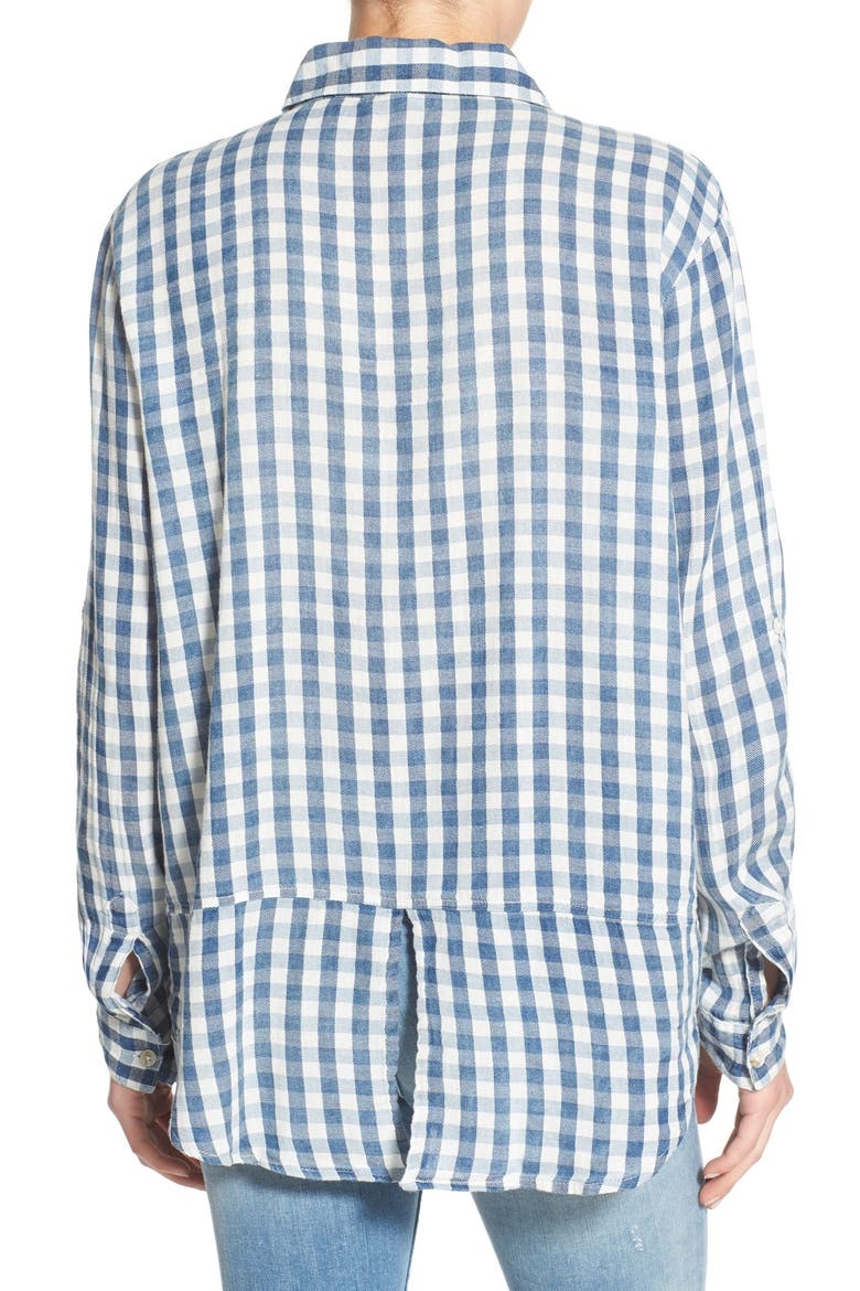 'Louise' Gingham Shirt, Alternate, color, BLUE/ WHITE