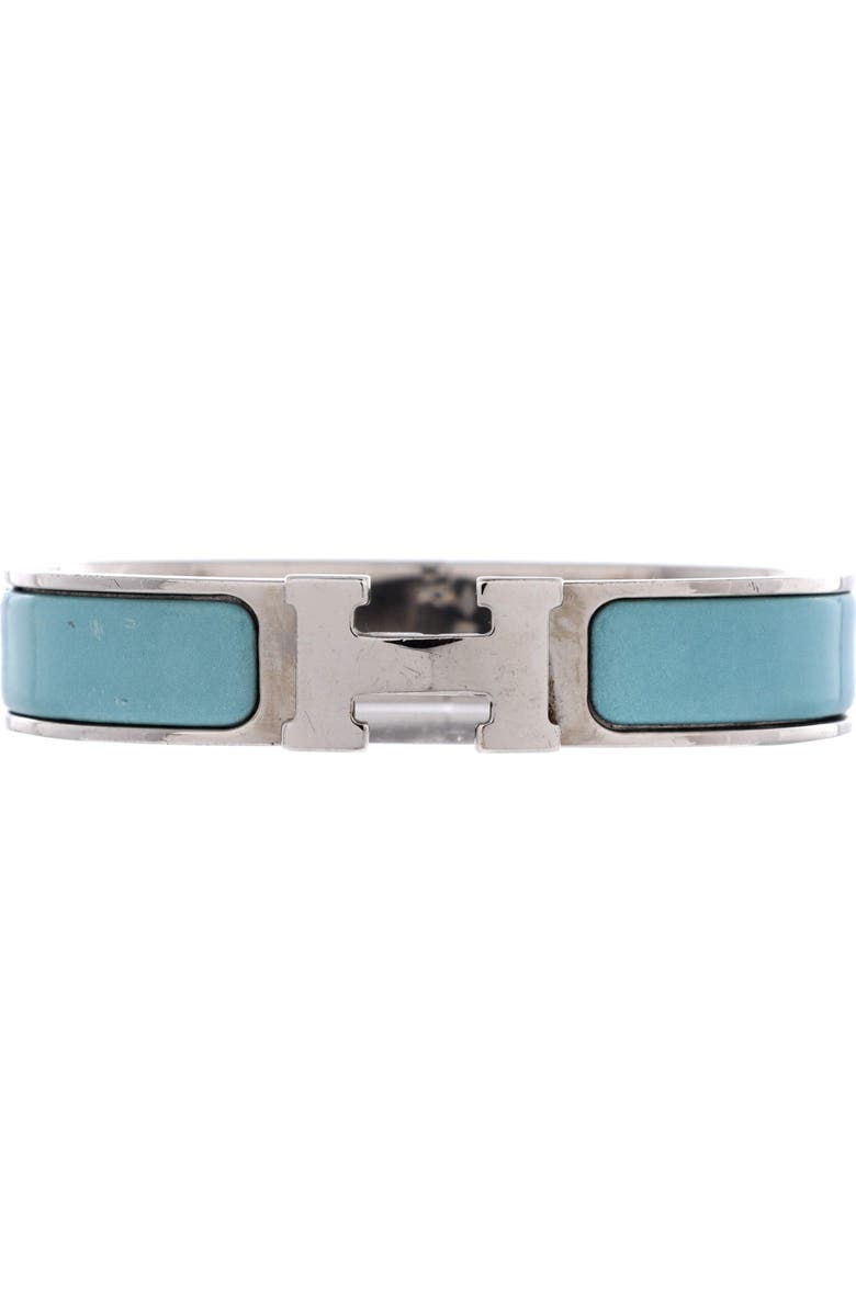 Pre-Owned Hermes Clic H Bracelet Enamel Narrow, Main, color, Blue