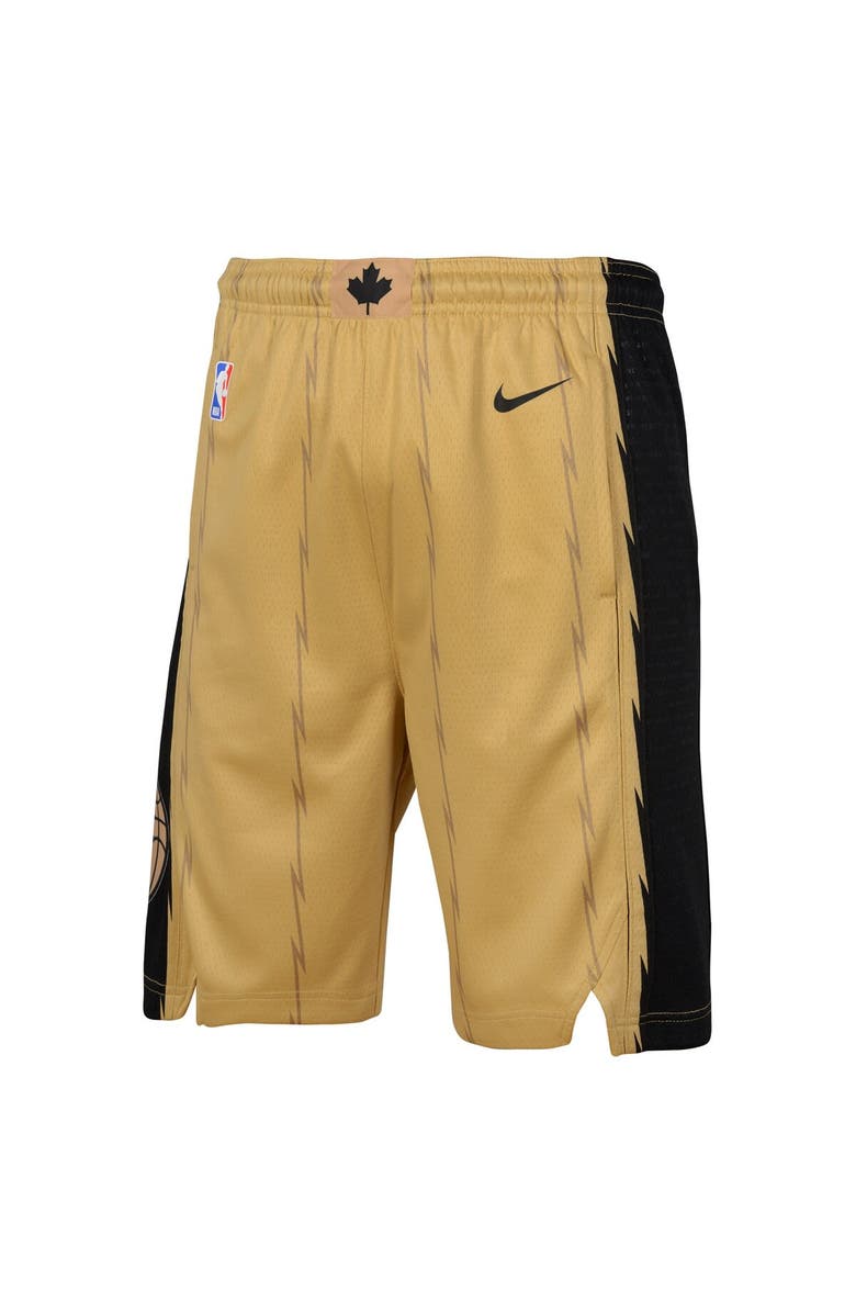 Nike Youth Nike Gold Toronto Raptors 2023/24 City Edition Swingman Performance Shorts, Alternate, color, 