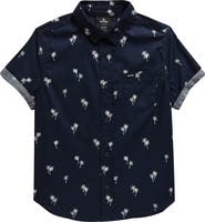 Rip Curl Kids' Paradise Palms Short Sleeve Cotton Button-Up Shirt