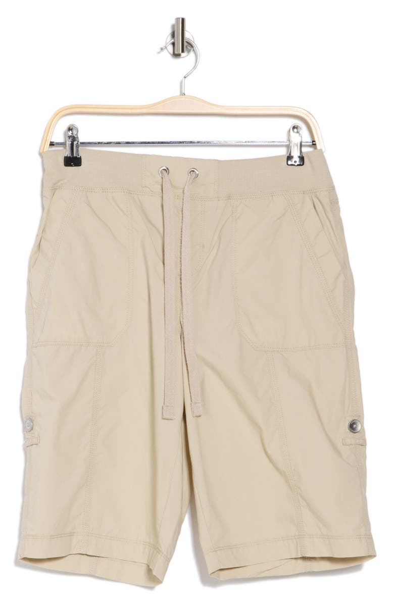 DKNY Peached Poplin Shorts, Alternate, color, Pebble