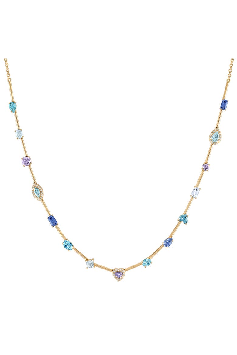 Rock Candy Necklace, Main, color, YELLOW GOLD - BLUE