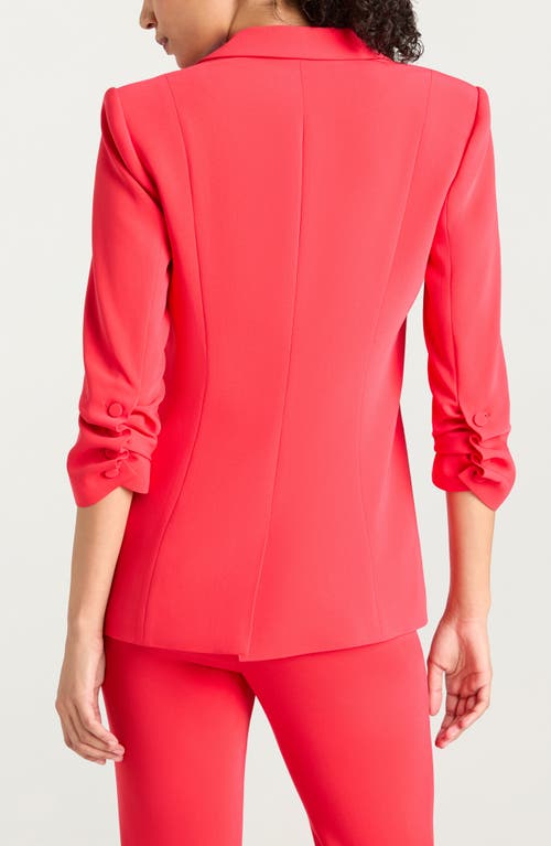 Cinq À Sept Cinq A Sept Khloe Ruched-cuff Blazer In Red