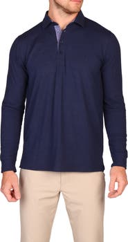 TailorByrd Brushed Mélange Long Sleeve Polo