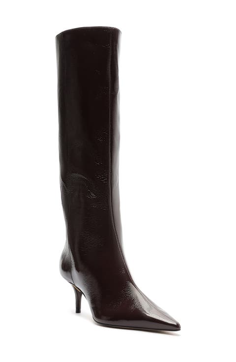 Sasha Pointed Toe Knee High Boot (Women) (Narrow Calf)