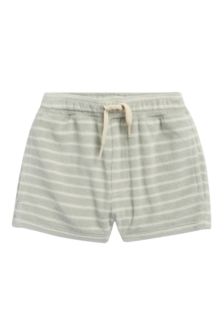 Stripe Cotton Blend Terry Shorts, Main, color, SEAFOAM