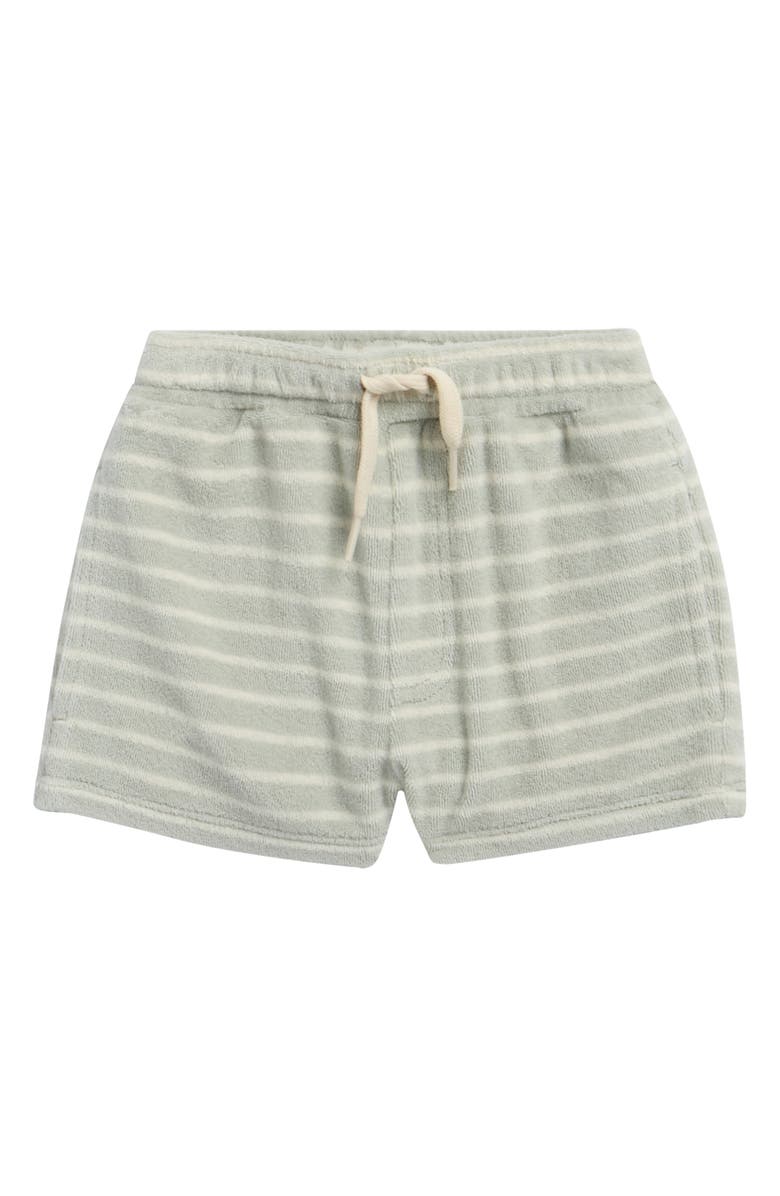 Rylee + Cru Stripe Cotton Blend Terry Shorts, Main, color, Seafoam