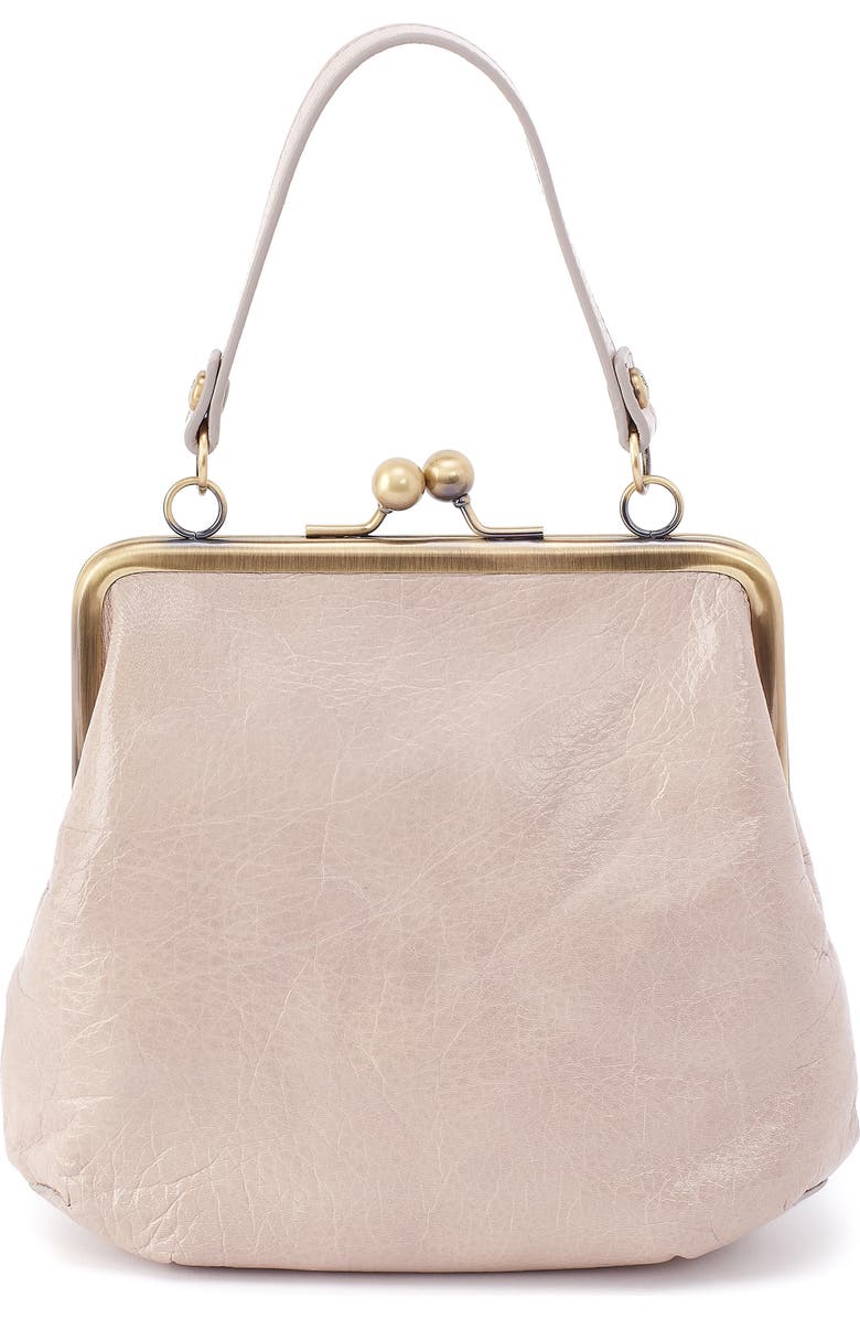 HOBO Alba Leather Frame Crossbody Bag, Alternate, color, Stone Gloss