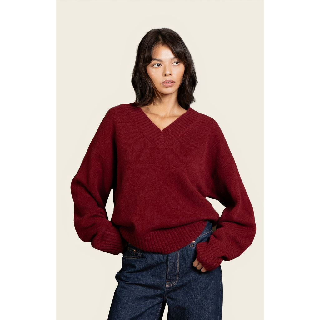 Italic Francesca Cashmere V-neck Sweater In Red