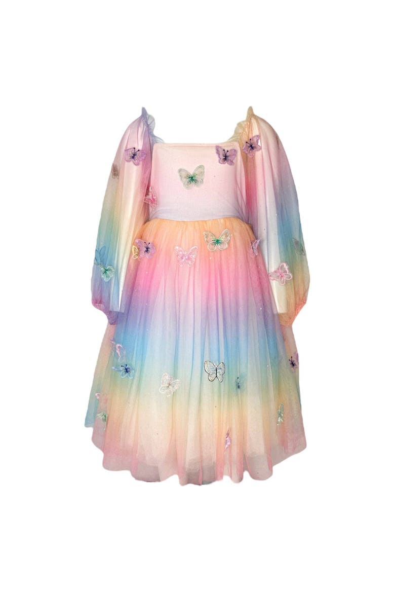 Rainbow Butterfly Ombre Dress, Main, color, Multicolor