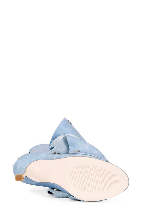 Azalea Wang Birdsong Open Toe Denim Bootie In Blue
