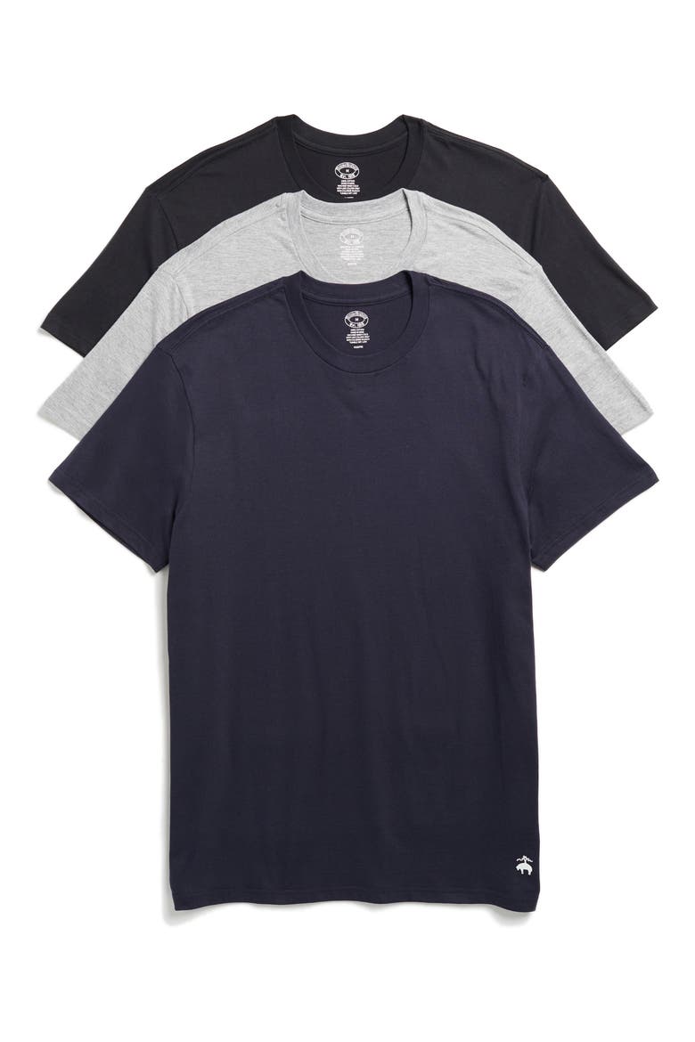 Pack of 3 Crewneck Undershirts, Main, color, BLACK/NAVY-GREY