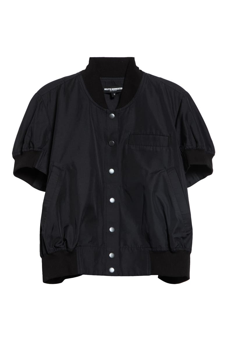 Snap Bomber Shirt, Main, color, BLACK