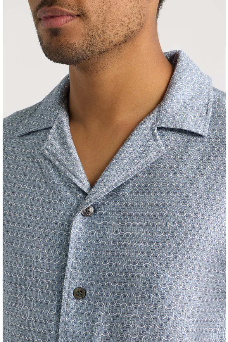 Lucena Tile Print Camp Shirt, Alternate, color, POWDER BLUE-07