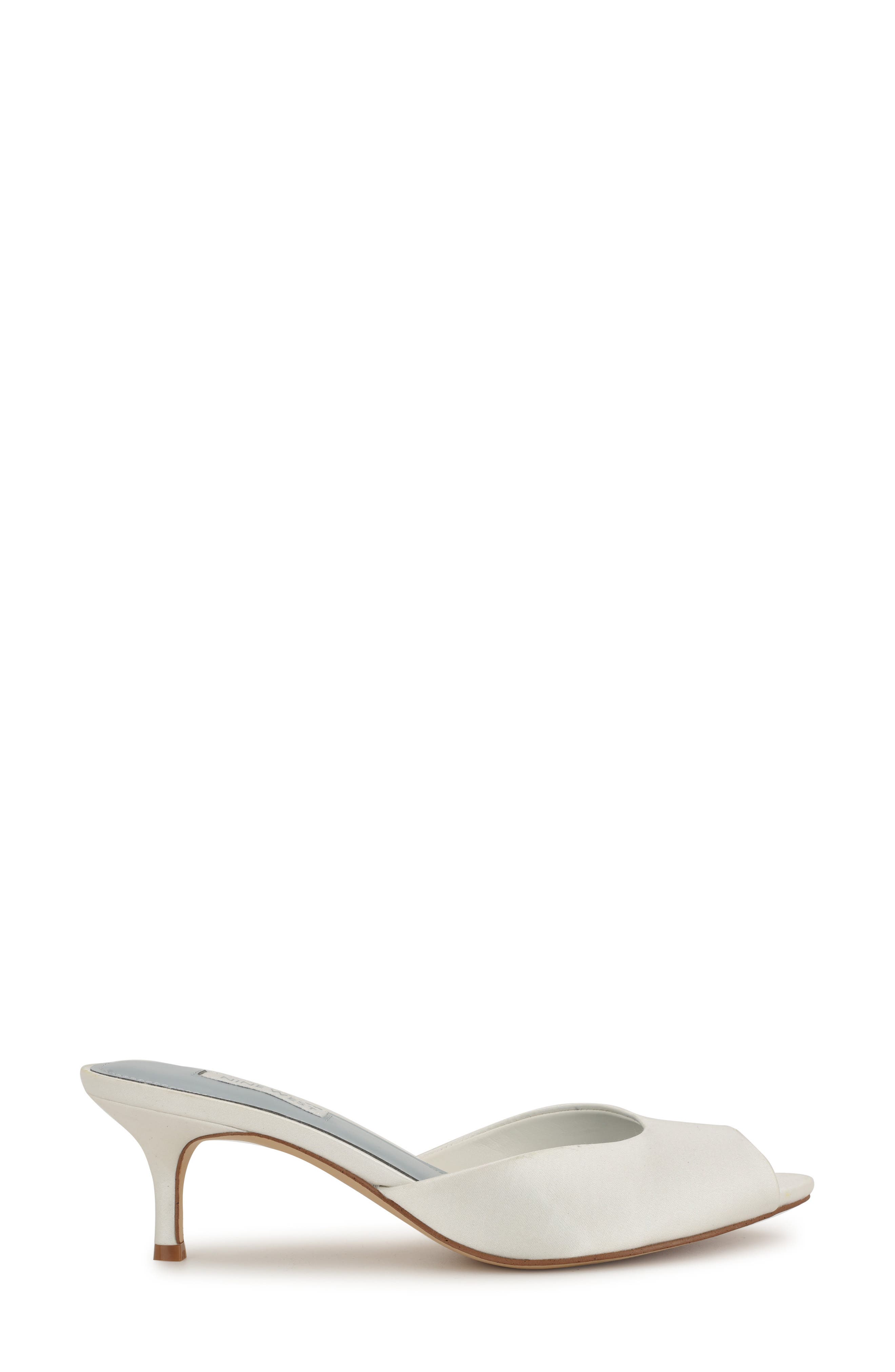 Nine West Luvlie Kitten Heel Slide Sandal, Alternate, color, White