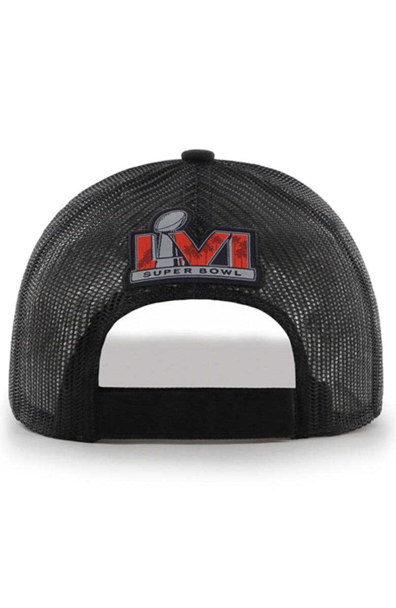 '47 Men's '47 Black Los Angeles Rams Super Bowl LVI Champions Sunset Trucker Adjustable Hat, Alternate, color,