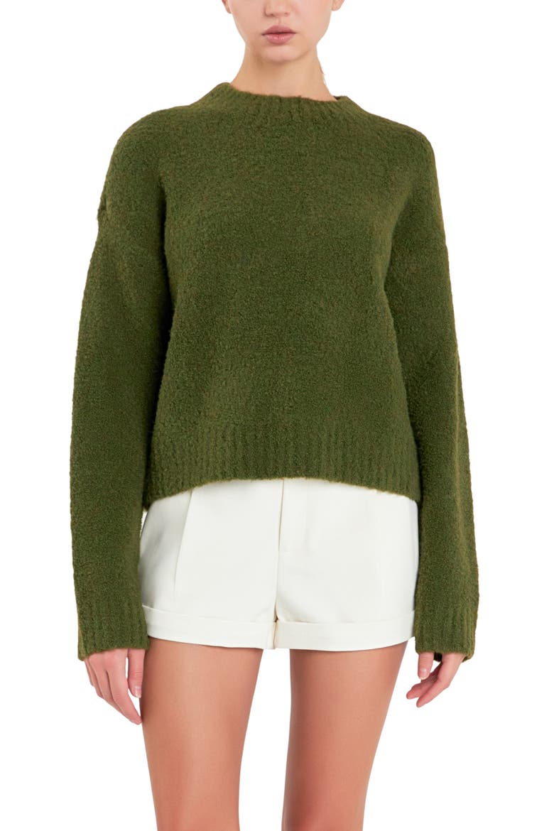 Cozy Crewneck Sweater, Main, color, KHAKI
