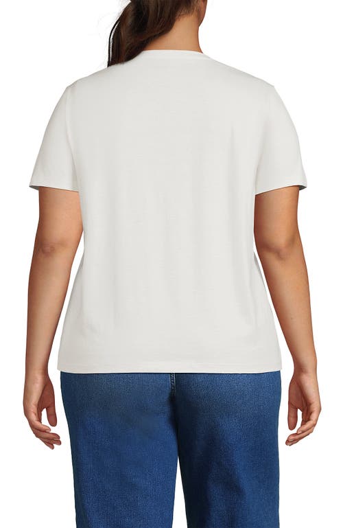 Lands' End Supima Cotton V-neck T-shirt In White