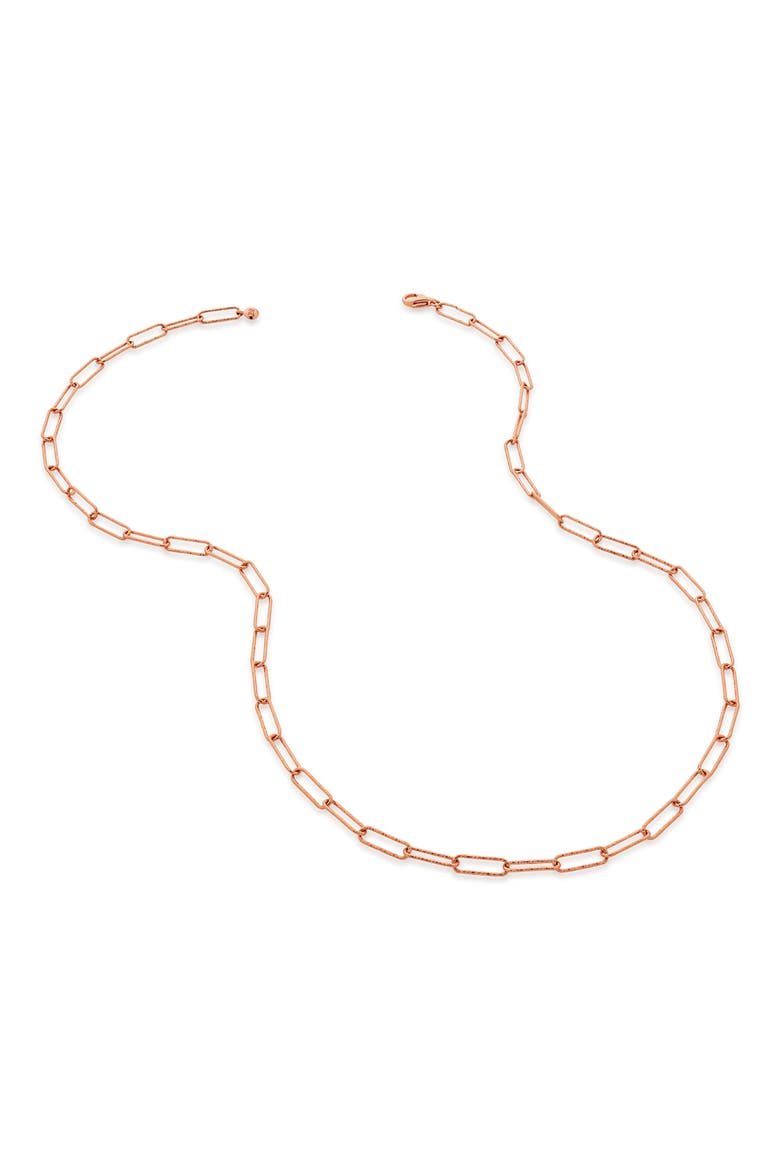 Alta Textured Chain Link Necklace, Main, color, ROSE GOLD