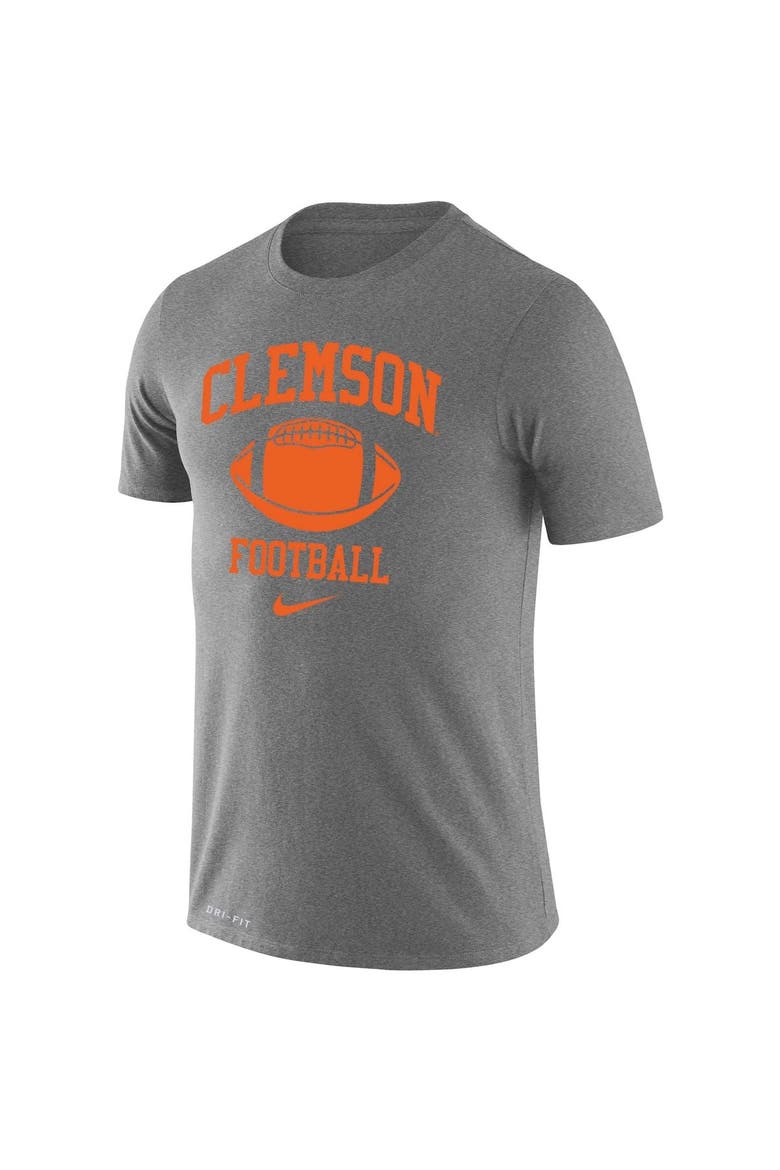 Men's Nike Heathered Gray Clemson Tigers Retro Football Lockup Legend Performance T-Shirt, Alternate, color, Heather Gray