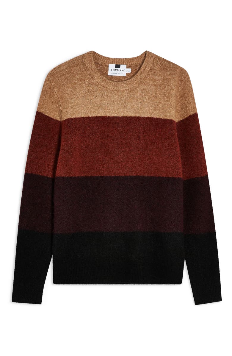 Topman Harlow Classic Fit Colorblock Crewneck Sweater, Alternate, color, 