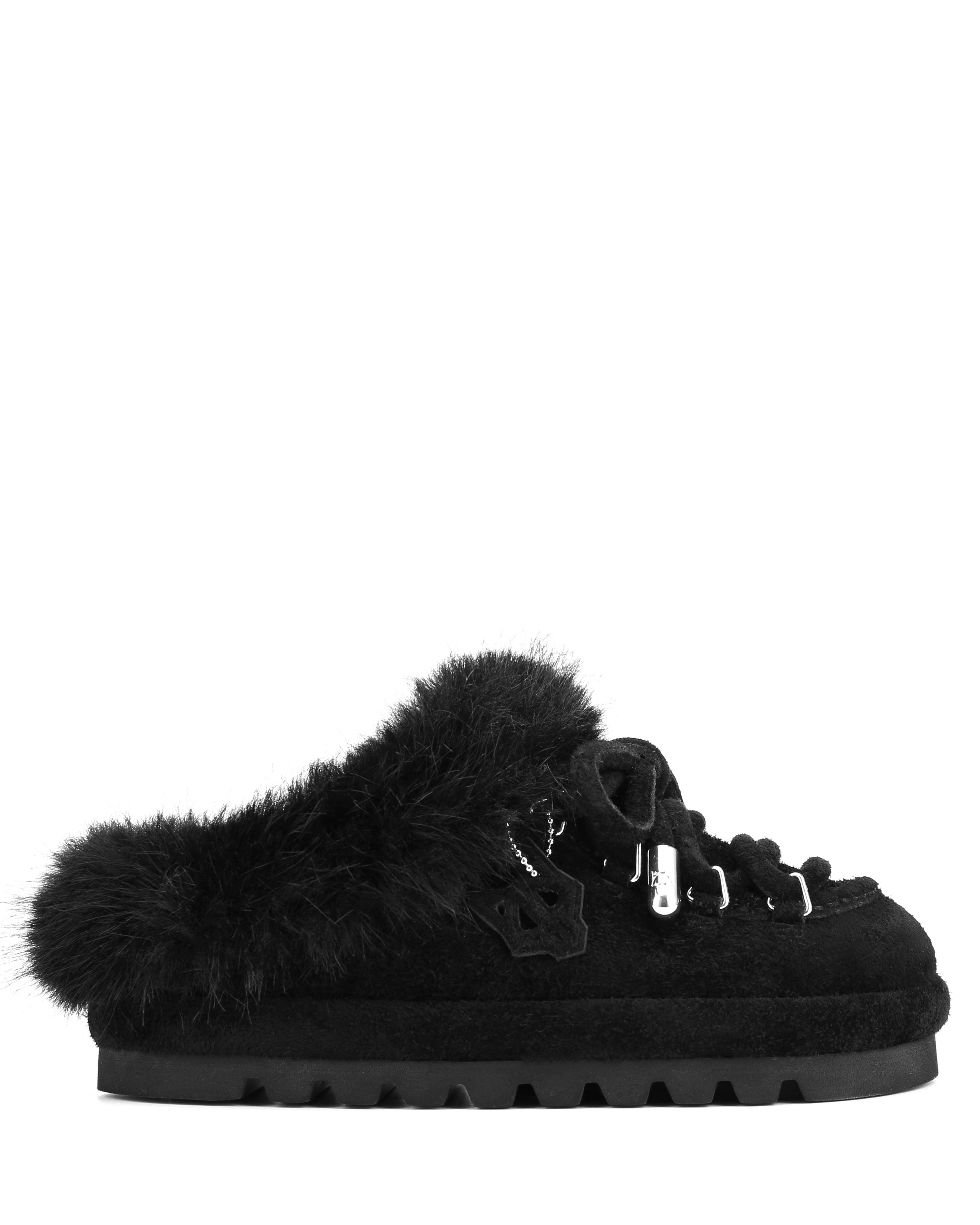 Naked Wolfe Harlow Suede Slipper, Alternate, color, Black