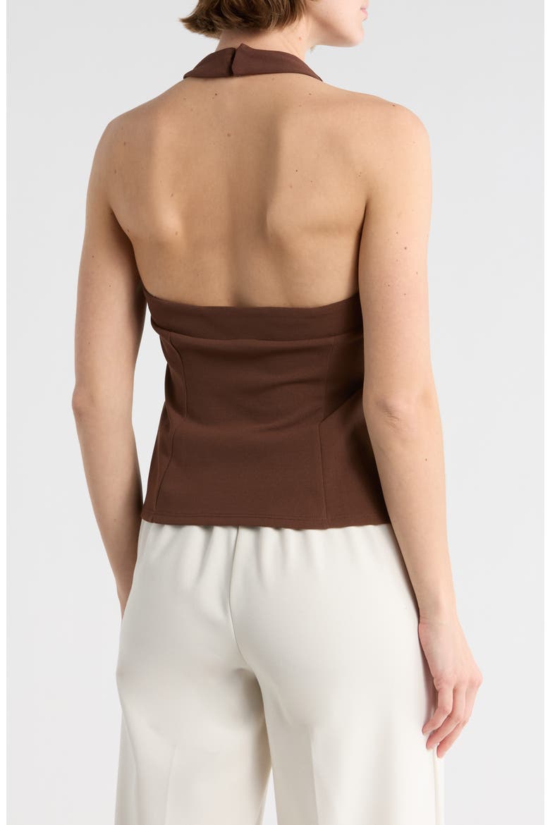 Square Neck Halter Top, Alternate, color, CHOCOLATE