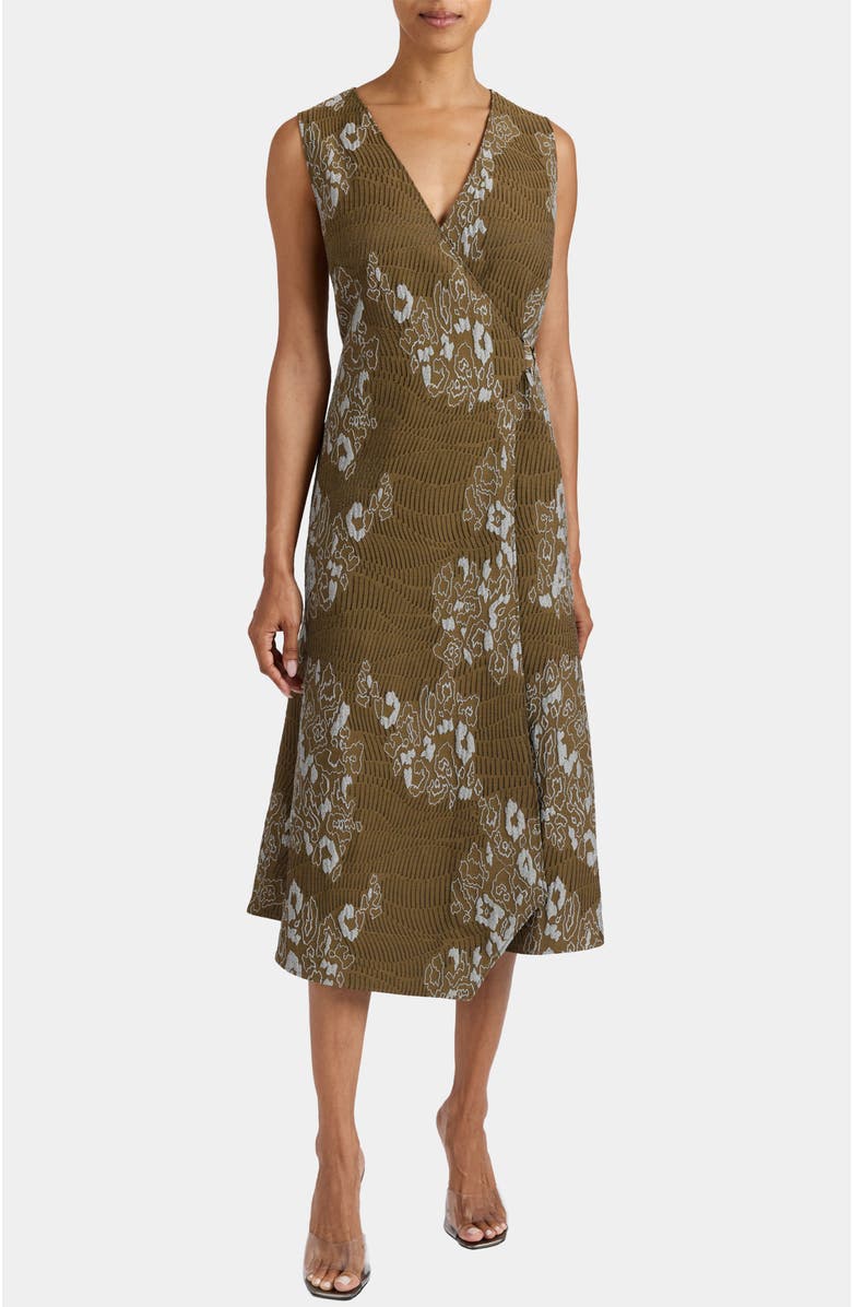 Santorelli Ursa Sleeveless Faux Wrap Dress, Main, color, Sahara