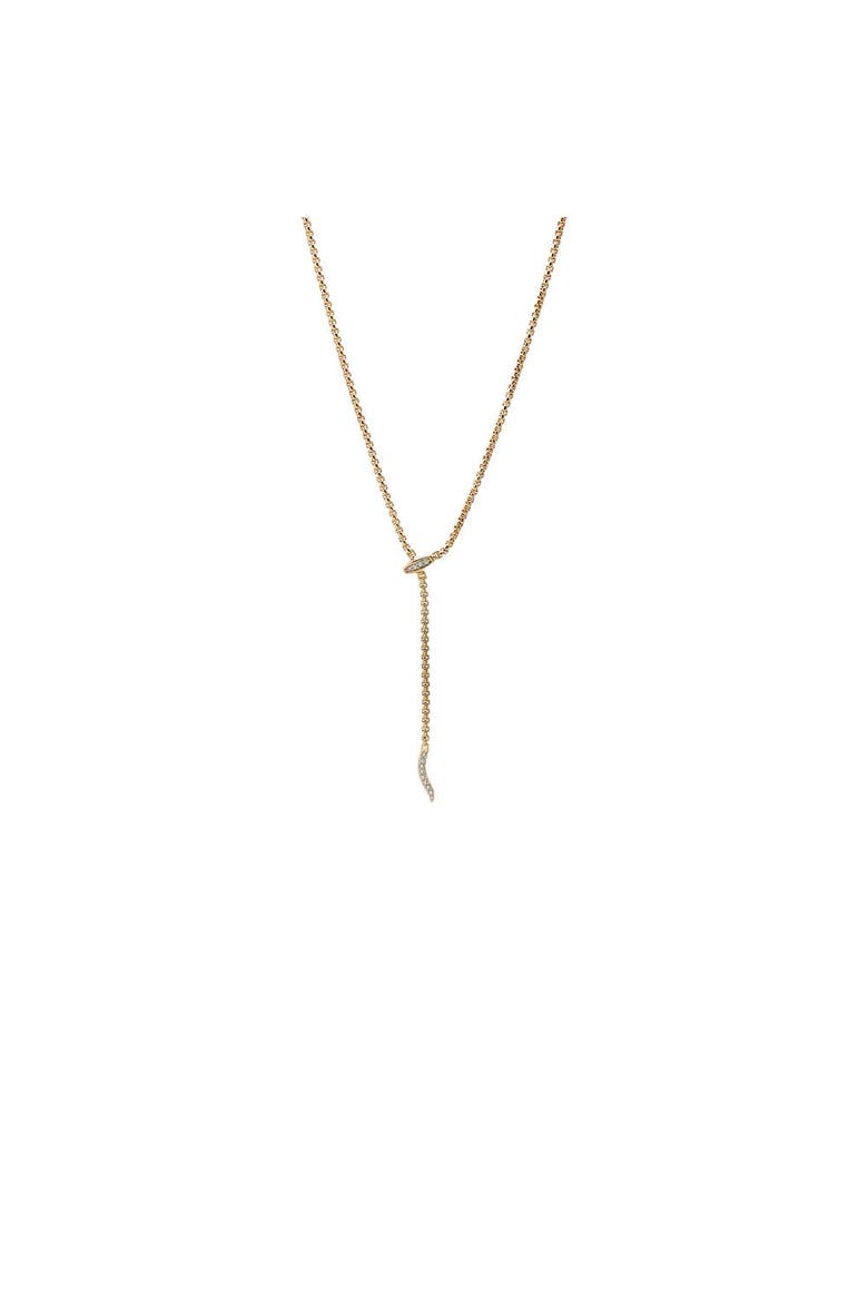Snake Boxed Chain Lariat Necklace, Main, color, Gold