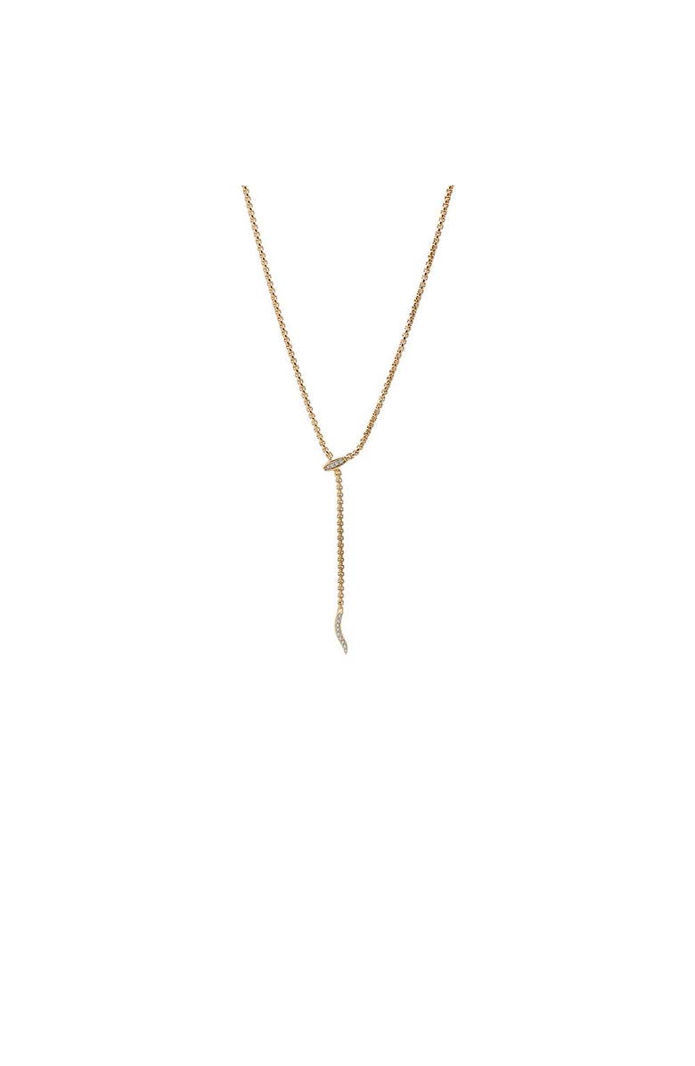 BY ADINA EDEN Snake Boxed Chain Lariat Necklace, Main, color, Gold