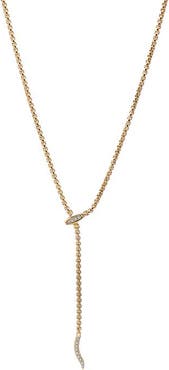 BY ADINA EDEN Snake Boxed Chain Lariat Necklace
