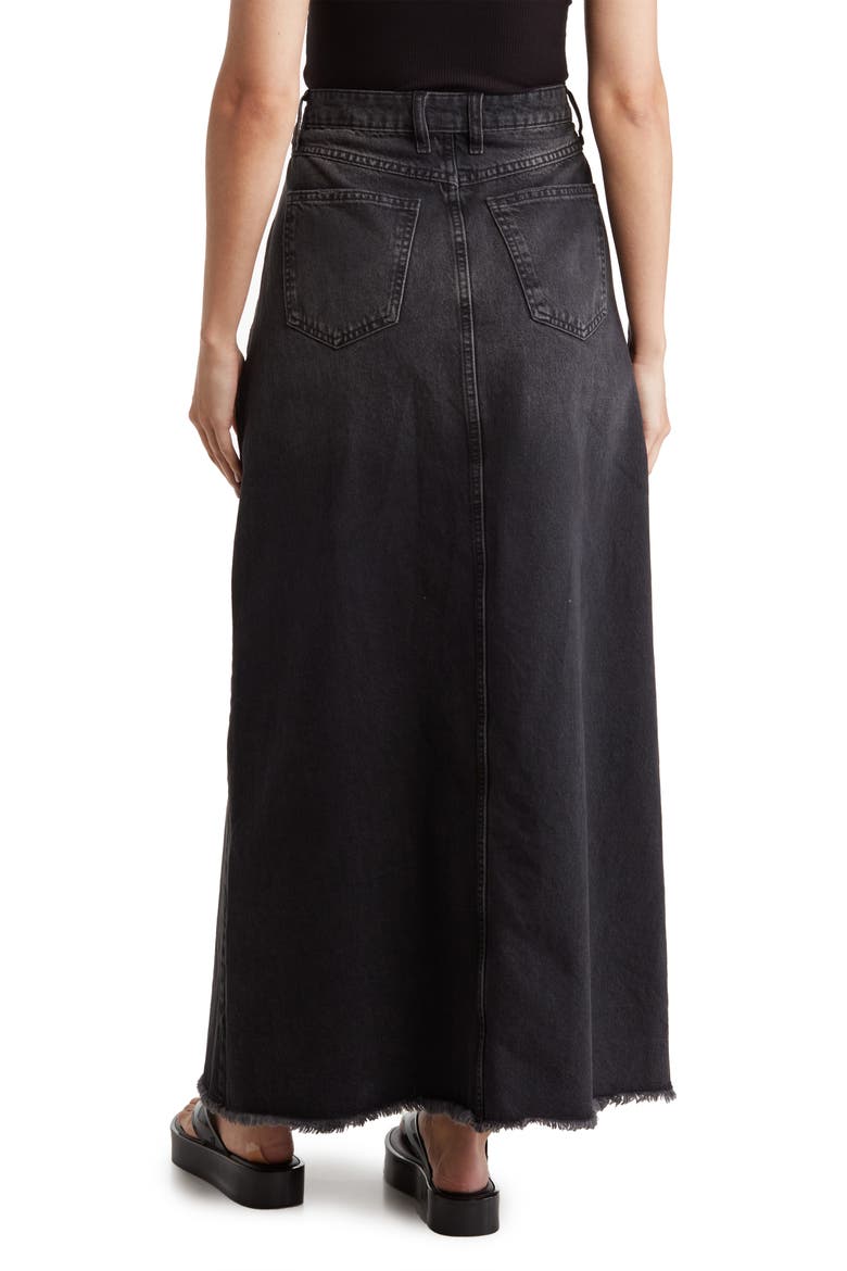 Come As You Are Denim Skirt, Alternate, color, BLACK