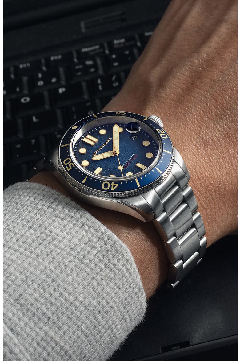 Croft Midsize Automatic Bracelet Watch, 40mm, Alternate, color, BLUE