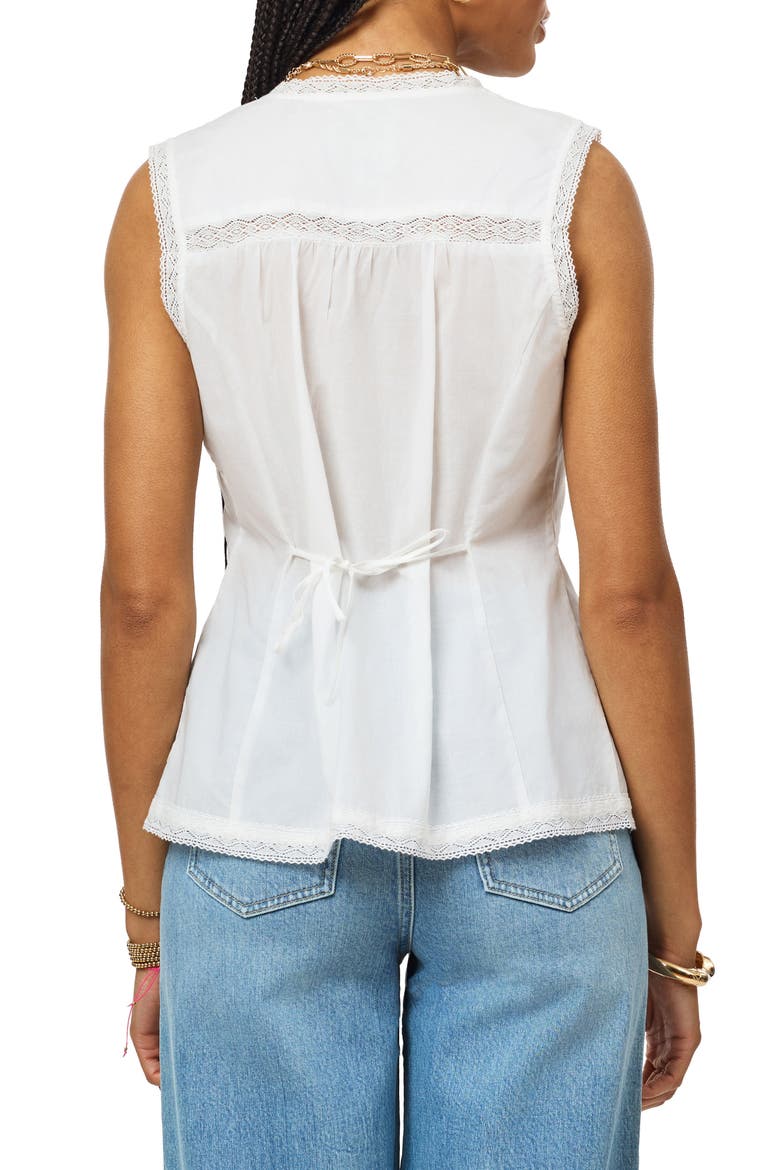 Lace Front V-Neck T-Shirt, Alternate, color, SUGAR SWIZZLE