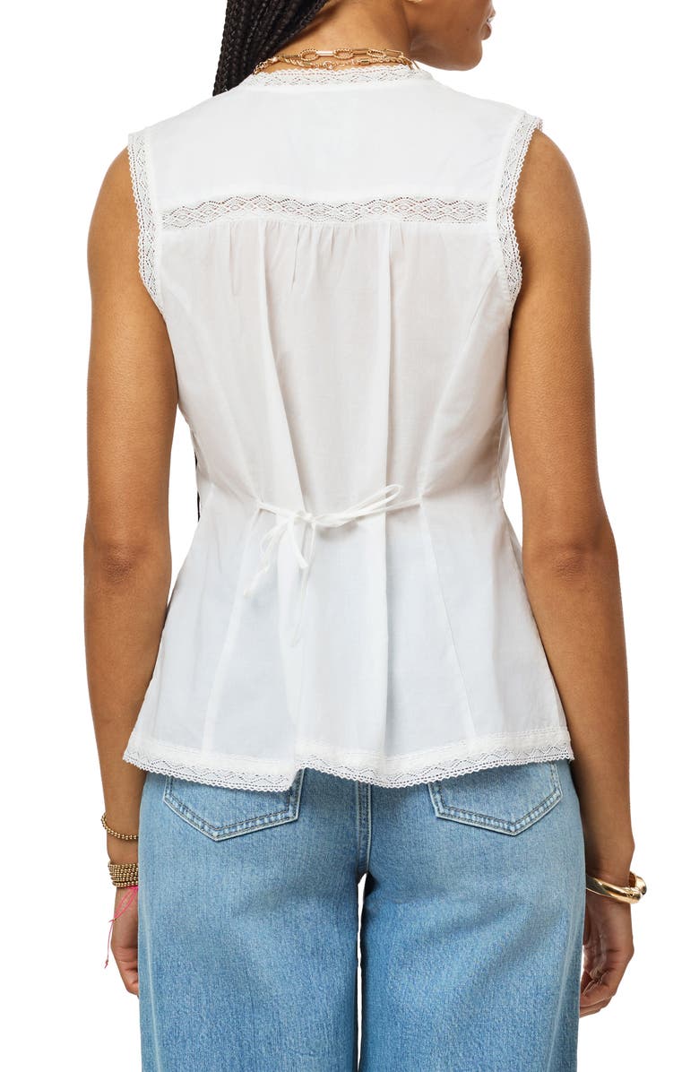 Scotch & Soda Lace Front V-Neck T-Shirt, Alternate, color,