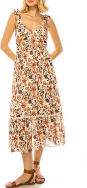 A COLLECTIVE STORY Ruffled Floral Midi Dress