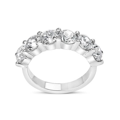 14K White Gold 3.0 ctw Lab-Grown Diamond Shared Prong Set 6 Stone Band Ring