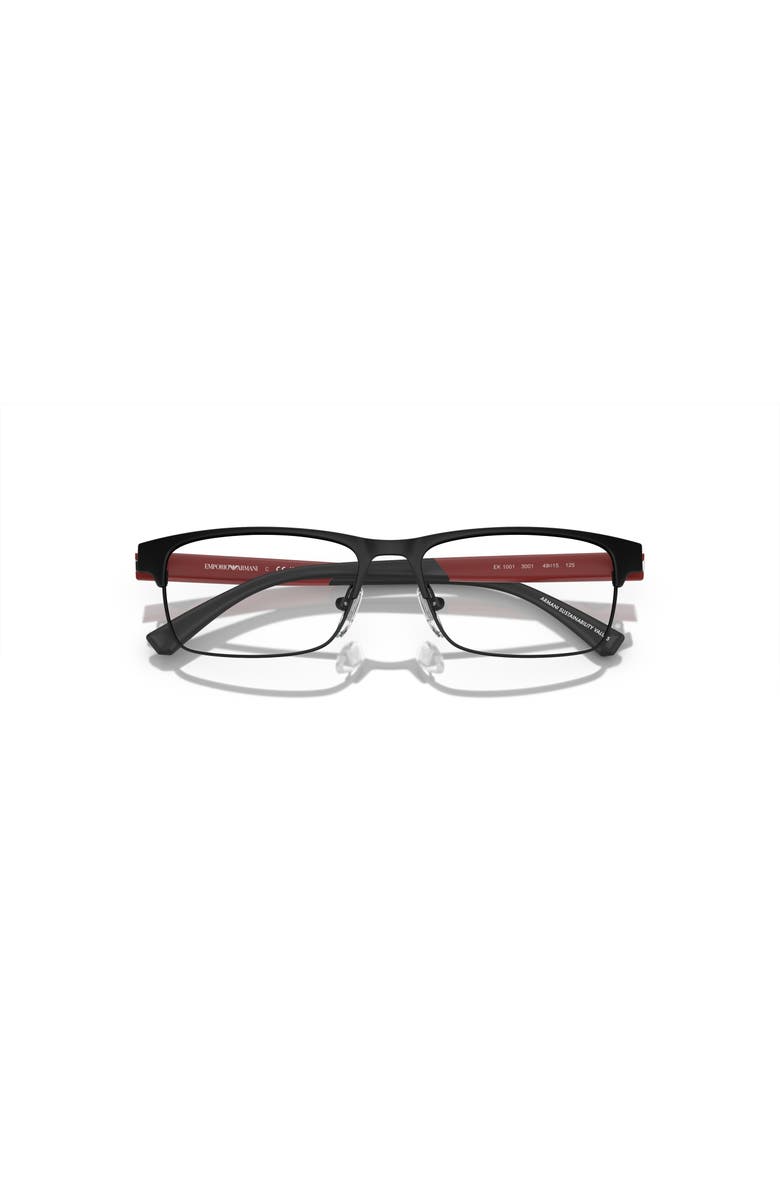 Emporio Armani 49mm Rectangle optical glasses, Alternate, color, Black