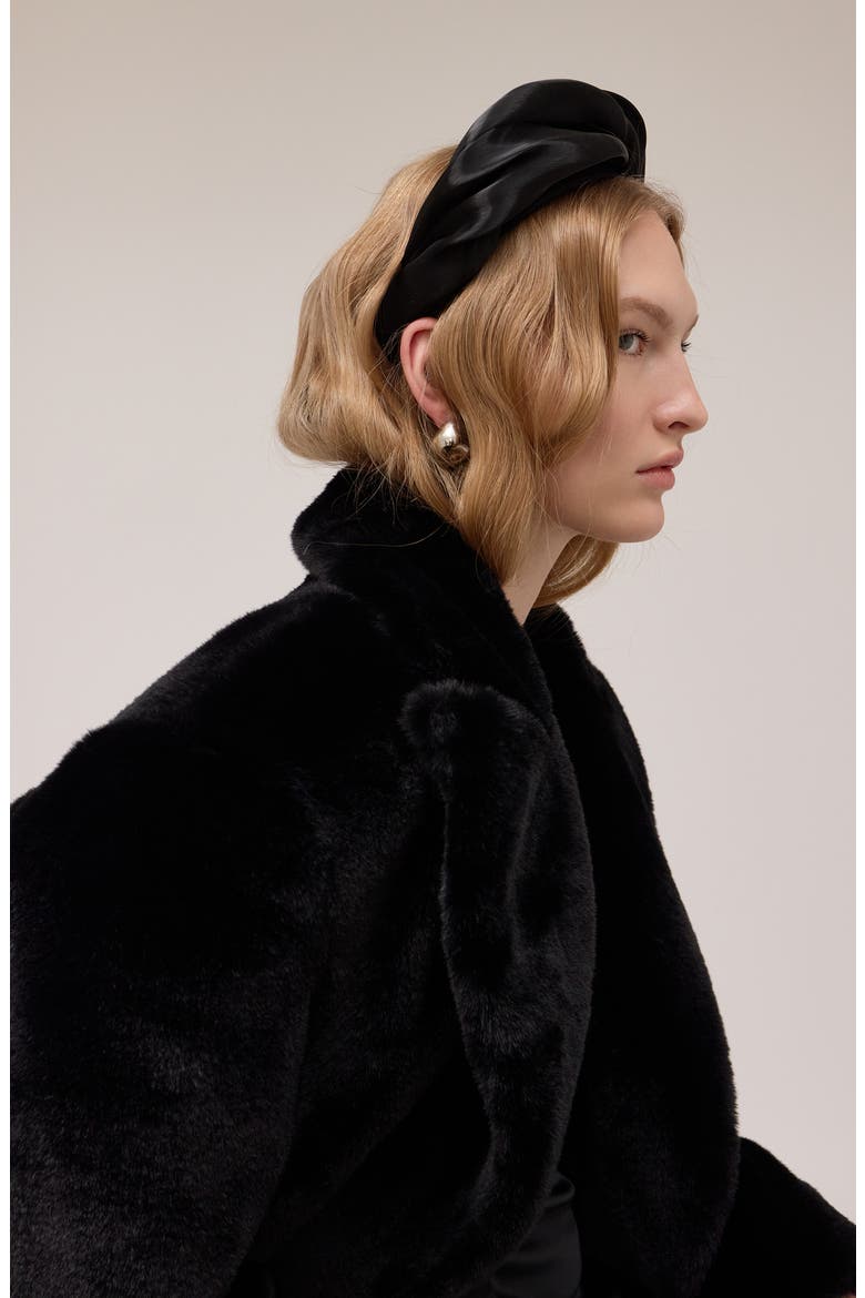 Liquid Drape Silk Headband, Alternate, color, BLACK