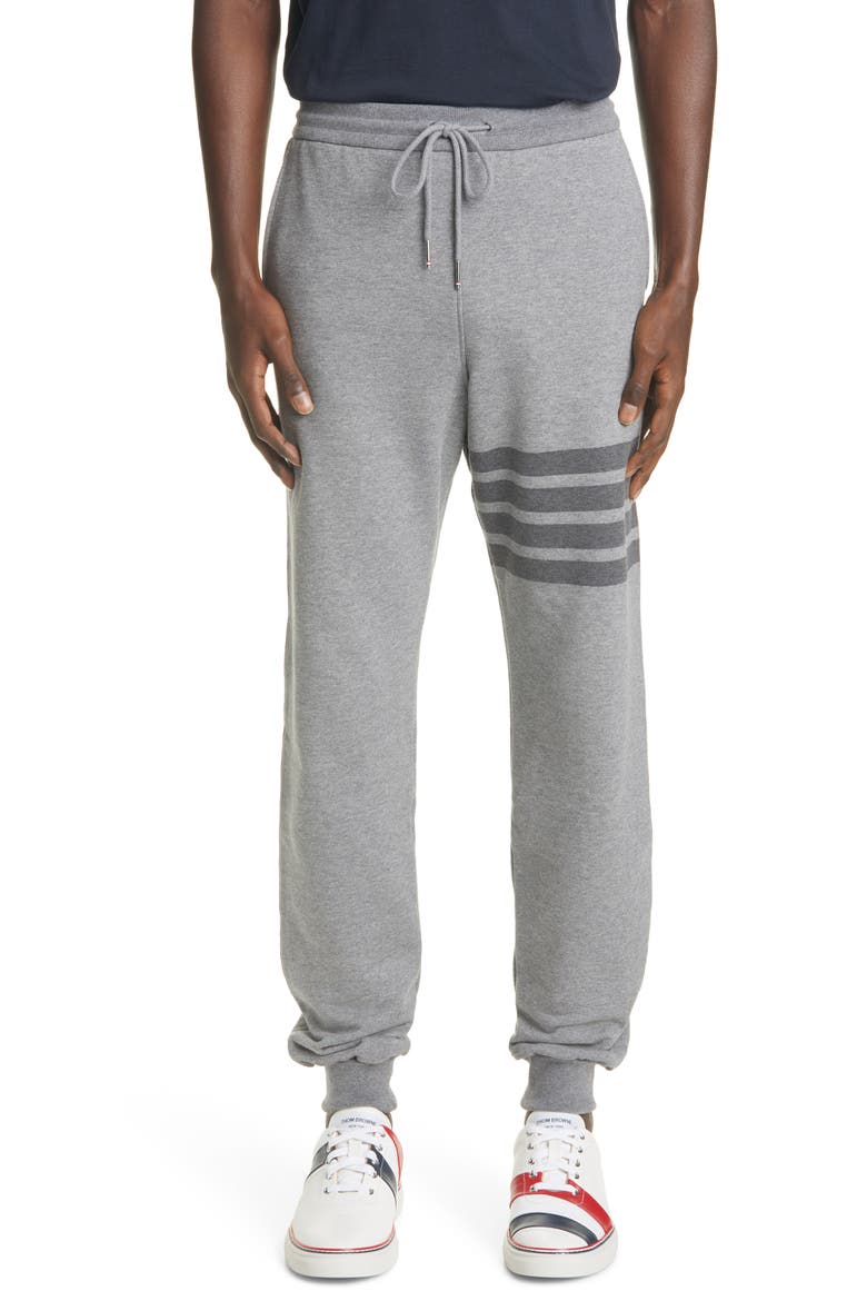 Tonal 4-Bar Cotton Joggers, Main, color, MED GREY