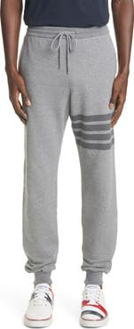 Thom Browne Tonal 4-Bar Cotton Joggers