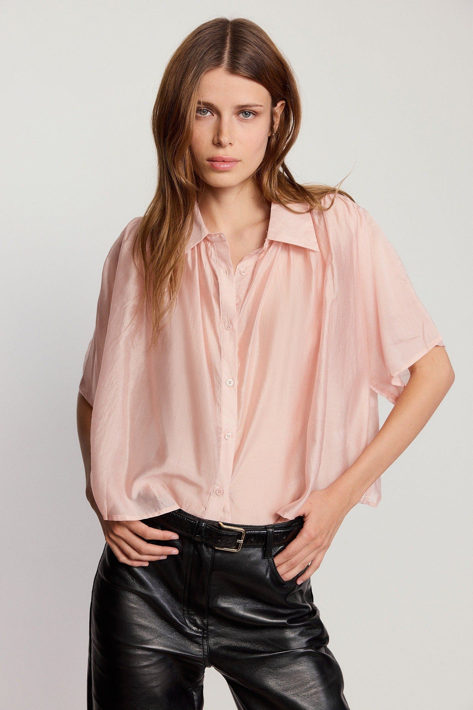 The Shirt By Rochelle Behrens The Hayden Shirt In Pink