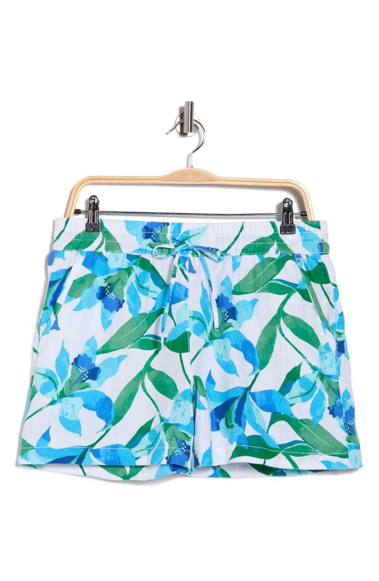 Tommy Bahama Seaside Brights High Waist Easy Linen Shorts, Alternate, color, White