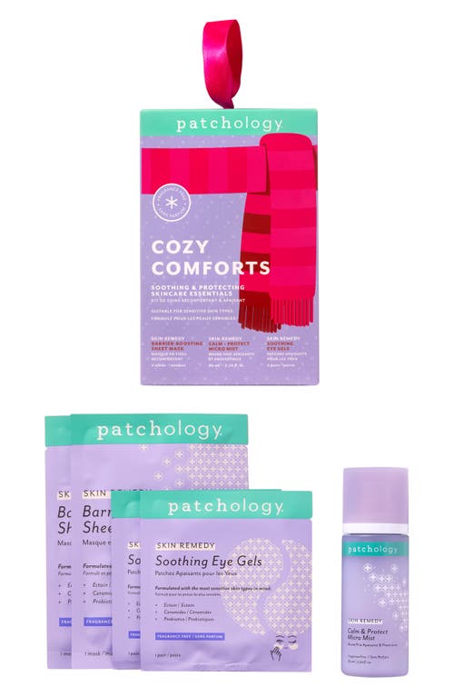 Patchology Cozy Comforts Soothing & Protecting Skin Care Essentials Set $41 Value In Transparent