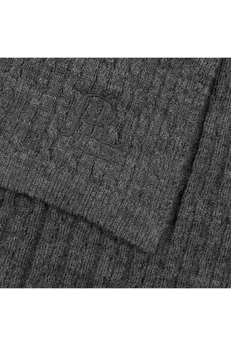 baby cable knit wrap, Alternate, color, medium flannel hthr