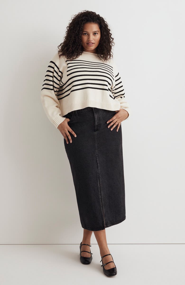 Madewell Stripe Roll Neck Pullover Sweater, Alternate, color, 